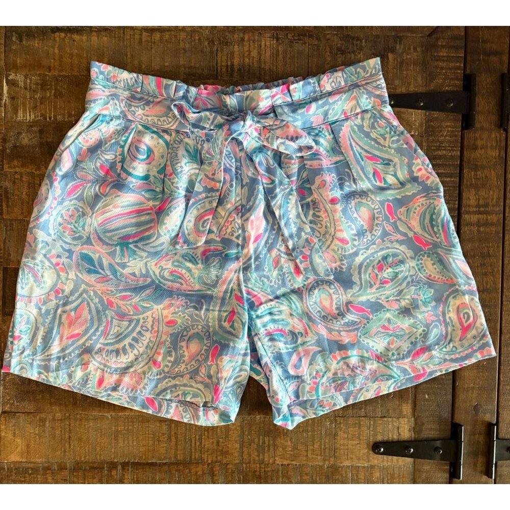Lilly Pulitzer Kaylene Shorts Modal Tencel Fish Kiss Zanzibar Tie Waist XS - Picture 8 of 12